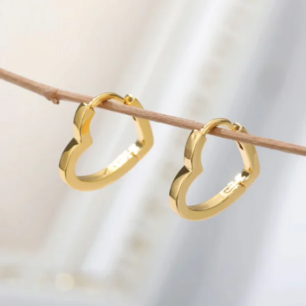 Heart mini hoops 18K Gold on 316L Stainless steel Antitarnish