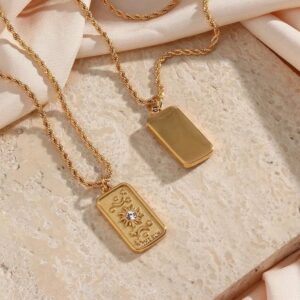 Sun sign Unisex 18k gold plated on Stainless Steel Anti Tarnish