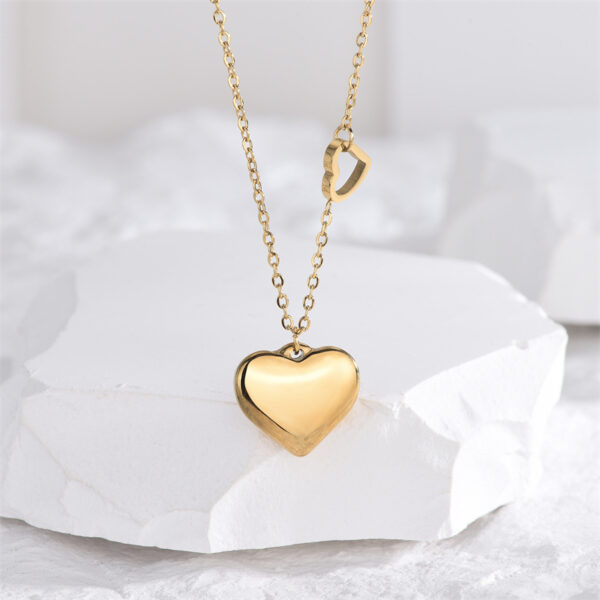 18k gold plated on 316L stainless steel Heart necklace - Image 3