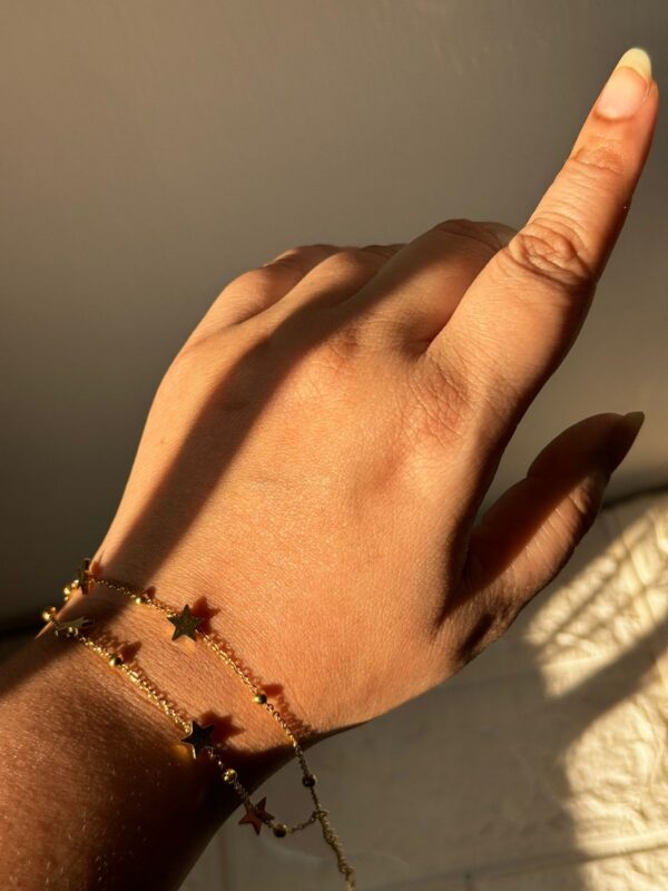 Antitarnish star charm 2 layer 18k gold bracelet - Image 4