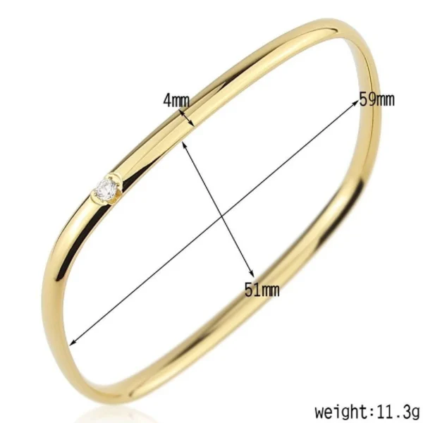 18K gold plated on 316L stainless steel Square Bangle type - Image 3