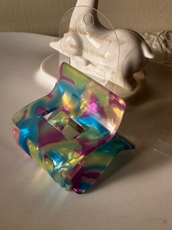1 piece marble pattern premium quality holographic Korean hairclip