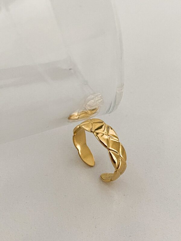 Stainless Steel 18K Gold Plated Band Open Rings - Image 3