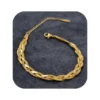 Antitarnish braided twisted 18k gold bracelet - Image 2