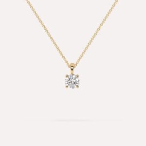18k gold plated on 316Lstainless steelTrendy invisible necklace with Solitaire Pendant