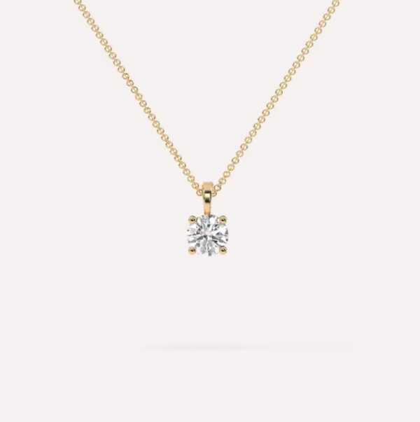 18k gold plated on 316Lstainless steelTrendy invisible necklace with Solitaire Pendant