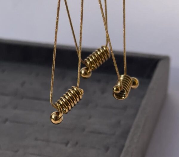18K Gold Plated spiral 316L stainless steel necklace - Image 3