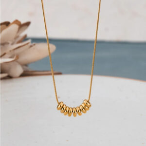 18k gold plated on 316L stainless steel Dainty circle necklace