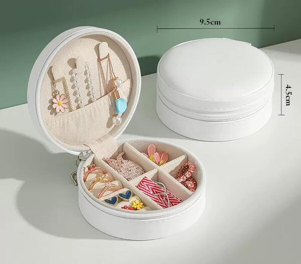 Round Jewellery Box White - Image 4