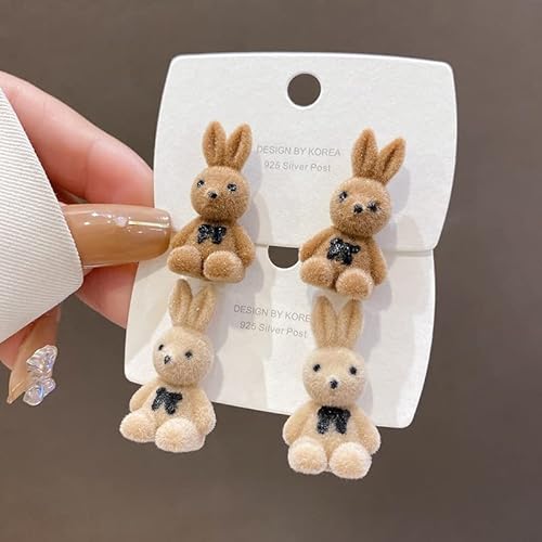 Brown / Sandal cute bunny any 1 pair stud only - Image 2