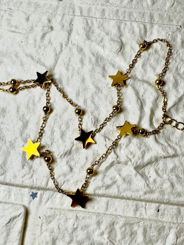 Antitarnish star charm 2 layer 18k gold bracelet - Image 6