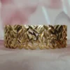 18k gold plated on 316L stainless steel golden cuff bracelet - Image 3