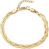 Antitarnish braided twisted 18k gold bracelet - Image 3