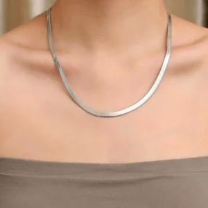 Antitarnish Silver plated on stainless steel Snake chain 42cm