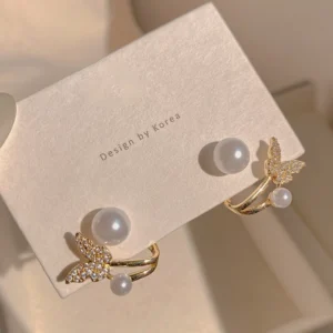Mermaid butterfly two side earring