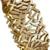 18k gold plated on 316L stainless steel golden cuff bracelet - Image 4