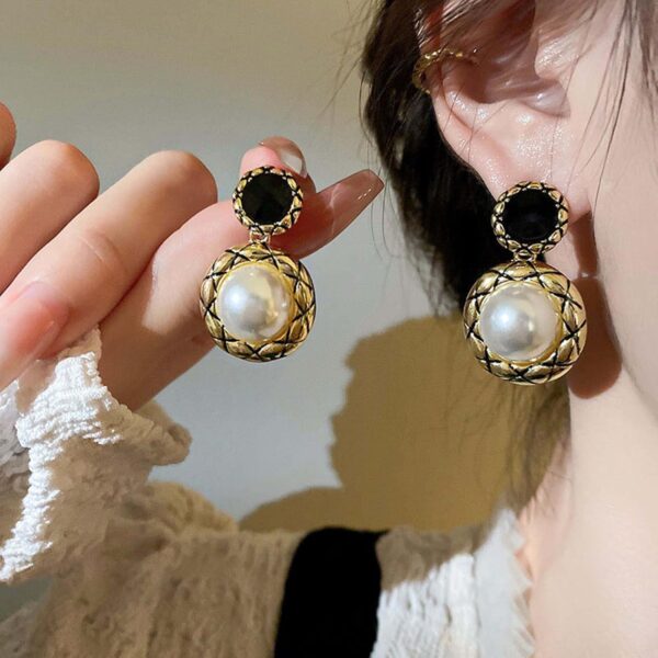 Golden Nickel Free Pearl Alloy Drops & Danglers - Image 5