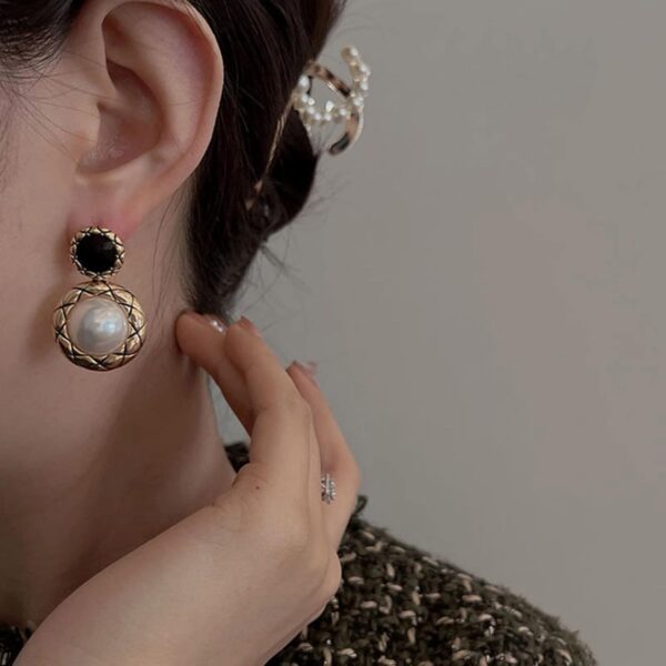 Golden Nickel Free Pearl Alloy Drops & Danglers - Image 6