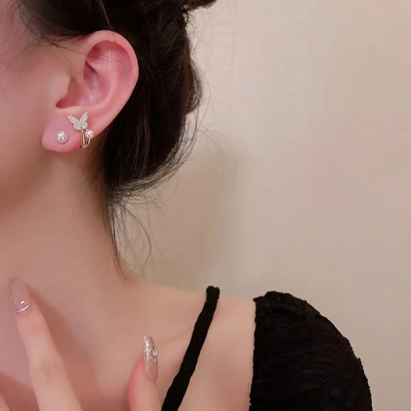 Mermaid butterfly two side earring - Image 5