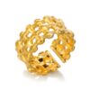 Stainless Steel 18K Gold Plated Vintage Style Geometric Open Ring - Image 5