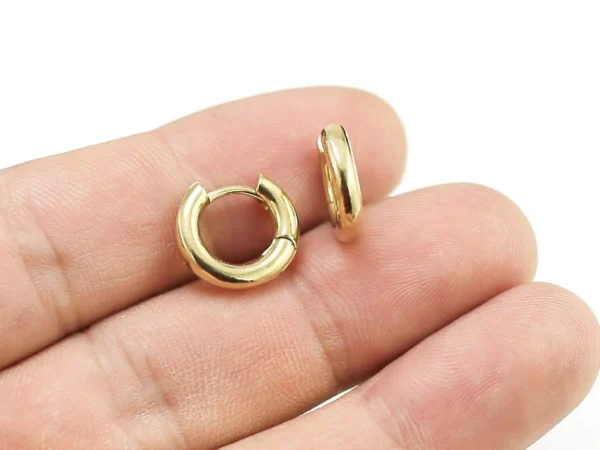Circle mini hoops 18K Gold on 316L Stainless steel Antitarnish - Image 2