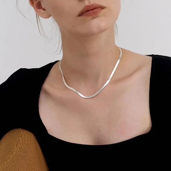 Antitarnish Silver plated on stainless steel Snake chain 42cm - Image 6