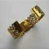 18k gold plated on 316L stainless steel golden cuff bracelet - Image 5