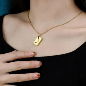 Love letter Gift_18k gold plated on 316Lstainless steel Trendy invisible necklace