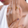 18K Gold Plated Cross design Open Rings - Image 3
