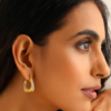 18K Gold C hole hoops 316L Stainless steel Anti Tarnish - Image 3