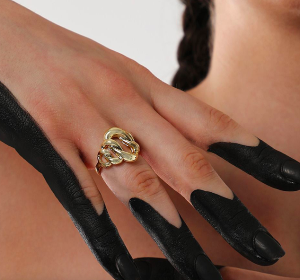 18K Gold Plated Huda Open Rings Antitarnish - Image 3