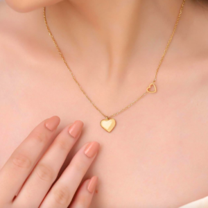 18k gold plated on 316L stainless steel Heart necklace