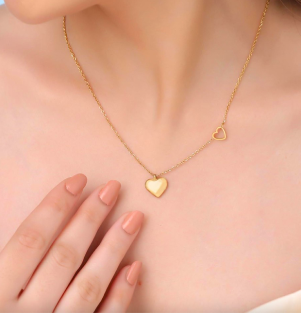 18k gold plated on 316L stainless steel Heart necklace