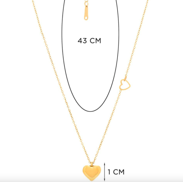 18k gold plated on 316L stainless steel Heart necklace - Image 5