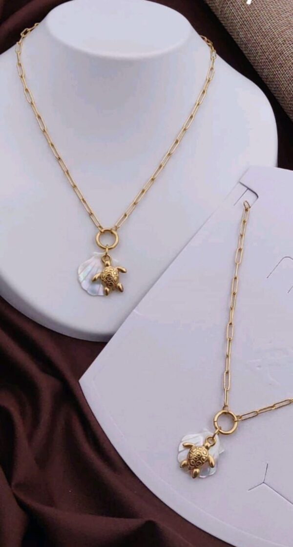 Beach Necklace Shell 18K Gold Plated Tortoise Pendant Necklaces Dainty Summer Ocean Theme Jewelry Gift - Image 4