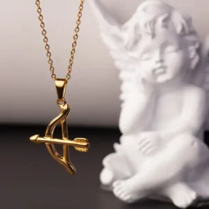 18K Gold Plated on stainless steel Bow and Arrow Necklace