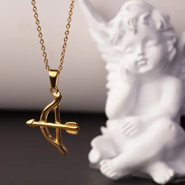 18K Gold Plated on stainless steel Bow and Arrow Necklace