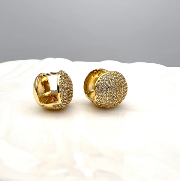 ClipOn round studded 18K Gold on 316L Stainless steel Antitarnish - Image 2