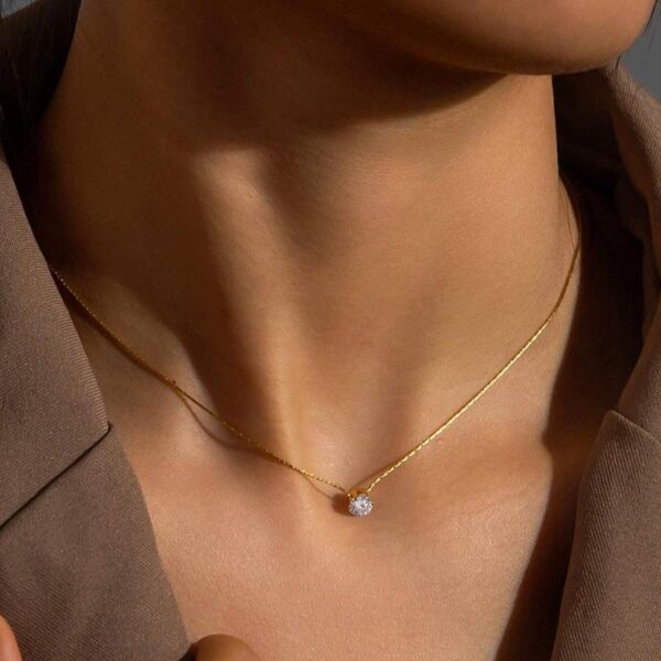 18k gold plated on 316L stainless steel dainty necklace - Image 3
