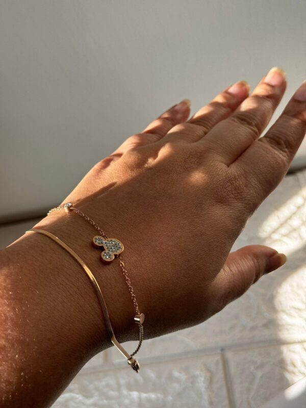 Antitarnish Rose gold Mickey chain 2 layer bracelet - Image 5
