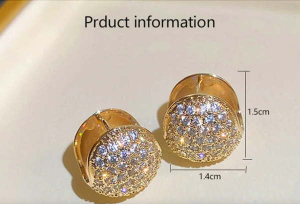 ClipOn round studded 18K Gold on 316L Stainless steel Antitarnish - Image 4