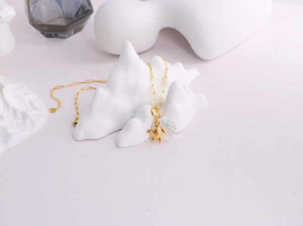 Beach Necklace Shell 18K Gold Plated Tortoise Pendant Necklaces Dainty Summer Ocean Theme Jewelry Gift - Image 3