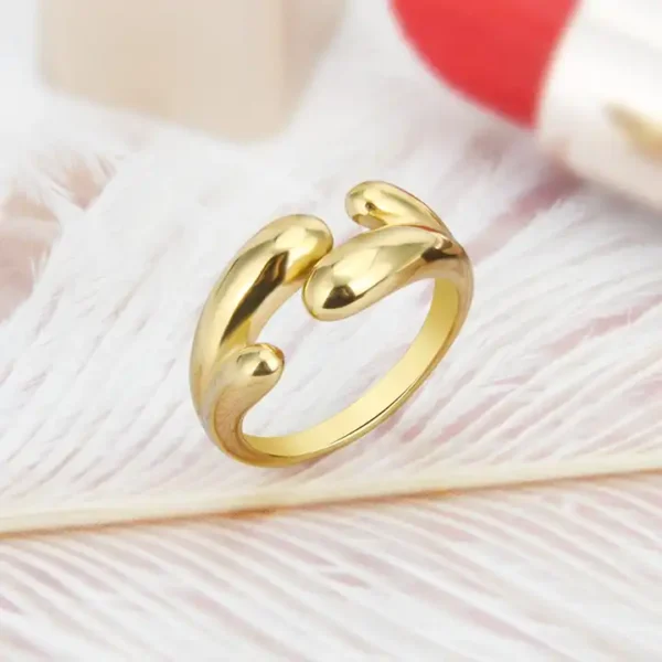 Stainless Steel 18k Gold Plated Dolphin ring waterproof - Image 2