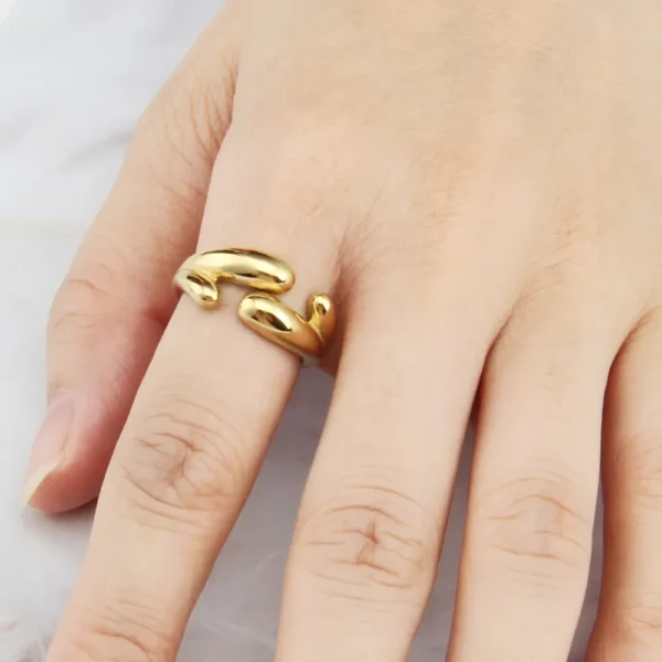Stainless Steel 18k Gold Plated Dolphin ring waterproof - Image 3