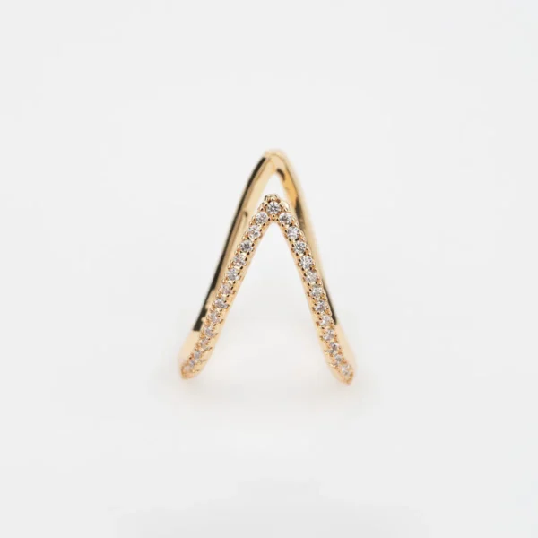 Stainless Steel Gold Plated V shape ring waterproof( for lean finger size only) - Image 2