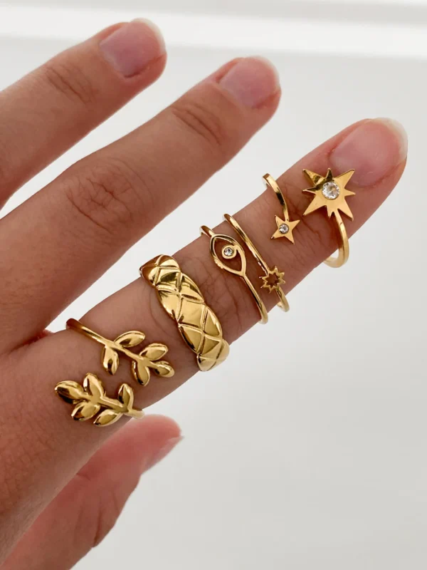 Stainless Steel 18k Gold Plated climber ring waterproof - Image 3