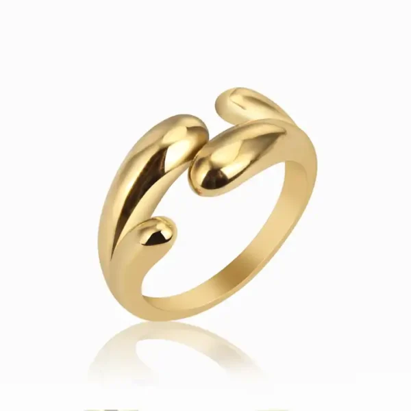 Stainless Steel 18k Gold Plated Dolphin ring waterproof