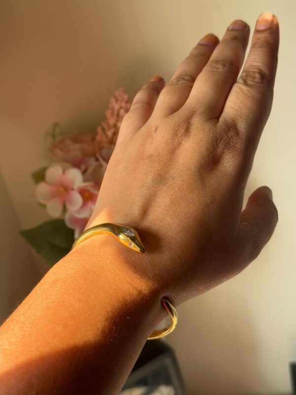 18K gold plated on 316L stainless steel Snake cuff - Image 2