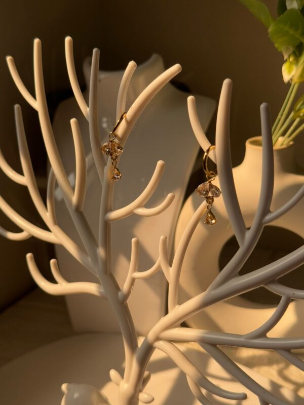 18k gold plated on Stainless steel AD Stone hoop model Antitarnish earrings waterproof - Image 2