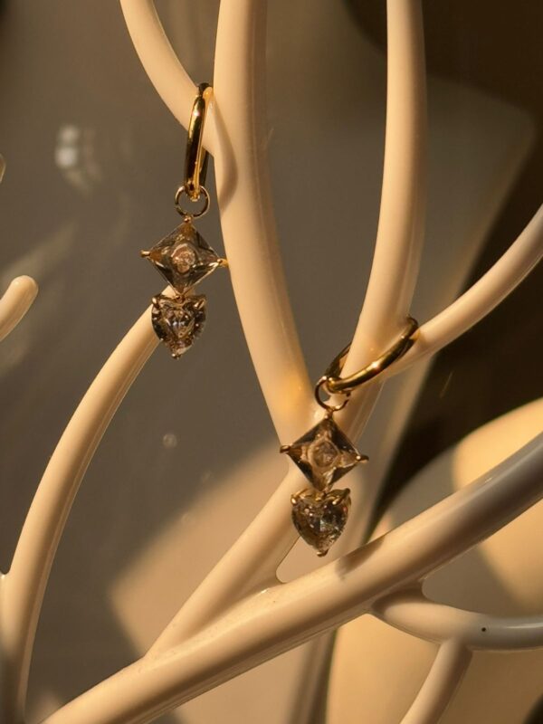 18k gold plated on Stainless steel AD Stone hoop diamond model Antitarnish earrings waterproof - Image 2